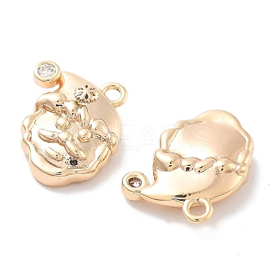 Brass Micro Pave Cubic Zirconia Pendants KK-M102-11G-1