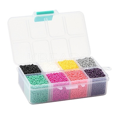 FGB 200G 8 Colors 12/0 Grade A Round Glass Seed Beads SEED-JP0010-10-2mm-1