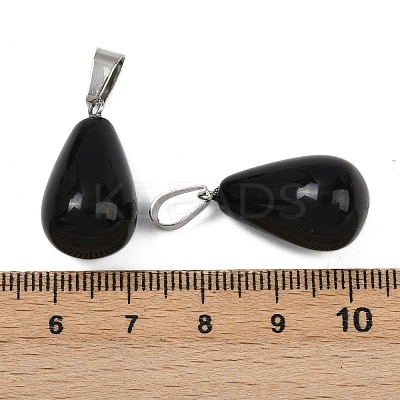 Natural Obsidian Pendants G-S364-072P-03-1