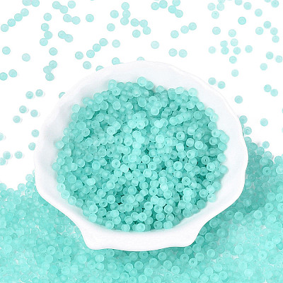 FGB Frosted Transparent Glass Seed Beads SEED-N013-02A-10-1