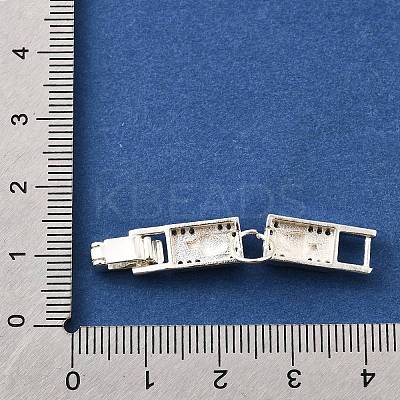 Brass Micro Pave Clear Cubic Zirconia Fold Over Clasps KK-R222-03S-1