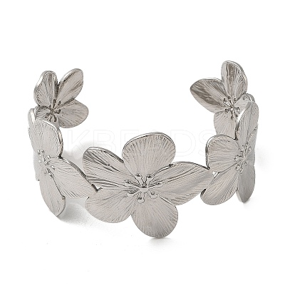Non-Tarnish 304 Stainless Steel Open Cuff Bangles AJEW-Z009-06D-P-1