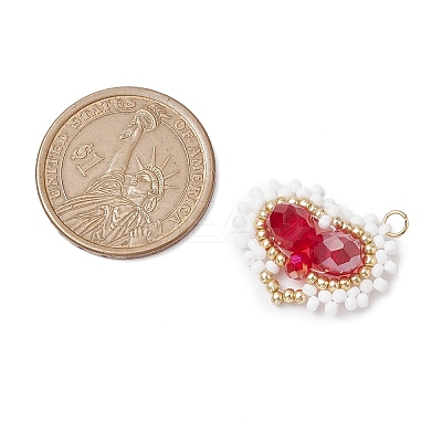 Glass Seed Beaded Pendants PALLOY-MZ00388-01-1