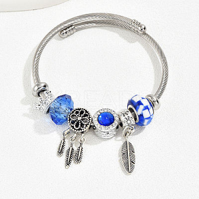 Non-Tarnish 201 Stainless Steel European Bracelet OQ8559-5-1