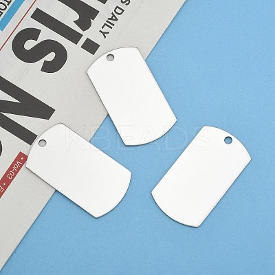 Tarnish Resistant 201 Stainless Steel Rectangle Mirror Polished Finish Stamping Blank Tag Pendants LS-STAS-S031-03-1