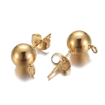 304 Stainless Steel Stud Earring Findings X-STAS-P148-07G-A-1