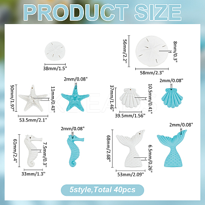 28Pcs 8 Styles Opaque Resin Pendants FIND-WR0012-22-1