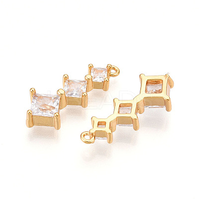 Brass Micro Pave Cubic Zirconia Pendants X1-KK-N261-118A-G-1