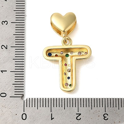 Rack Plating Brass Micro Pave Clear Cubic Zirconia Perdants KK-C067-12G-T-1