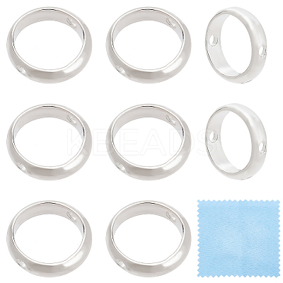 8Pcs Sterling Silver Bead Frame STER-BC0001-82-1