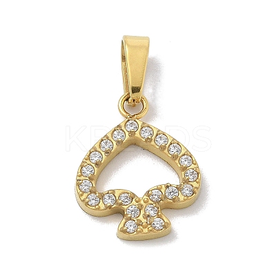 Ion Plating(IP) 304 Stainless Steel Micro Pave Cubic Zirconia Pendants STAS-Z107-04G-05-1