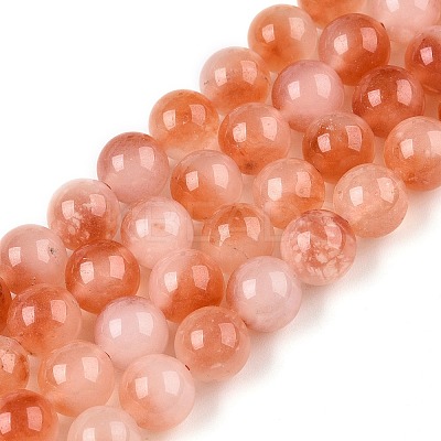 Dyed Natural White Jade Beads Strands G-T138-8mm-210-33-1