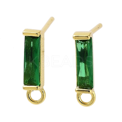 Brass Micro Pave Cubic Zirconia Earring Findings KK-A205-10G-01-1