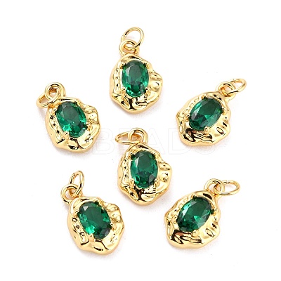 Brass Micro Pave Cubic Zirconia Pendant ZIRC-P089-19G-G-1