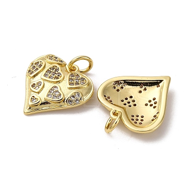 Brass Micro Pave Cubic Zirconia Pendants KK-P308-11G-1