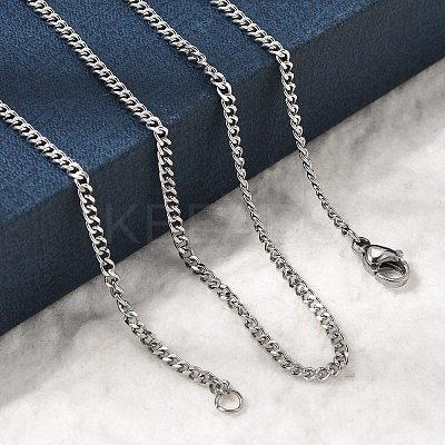 12Pcs 2.2MM 304 Stainless Steel Twisted Chain Necklaces for Men Women NJEW-H093-17P-04-1
