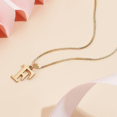 1pc 304 Stainless Steel Letter Pendant Necklaces NJEW-LP0001-38F-G-1