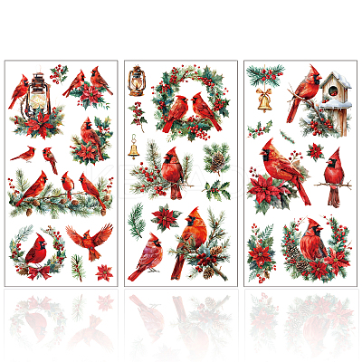 3 Sheets 3 Styles PVC Waterproof Decorative Stickers DIY-WH0404-216-1