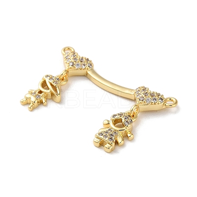 Brass Pave Cubic Zirconia Pendants KK-M287-06G-A-1