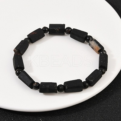 Natural Black Tourmaline Beaded Bracelets BJEW-Z139-01-1