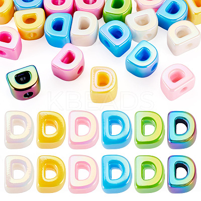 20Pcs UV Plating Opaque Acrylic European Beads OACR-TADJ0001-16D-1