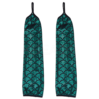 Polyester Fish Scale Gloves AJEW-WH20006-222B-1