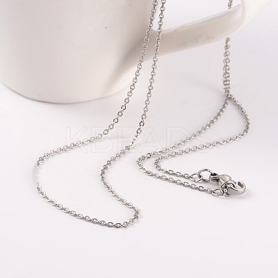 Tarnish Resistant 304 Stainless Steel Cable Chain Necklaces NJEW-JN01526-01-1