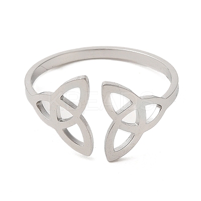 Non-Tarnish 304 Stainless Steel Open Cuff Ring LS-RJEW-Z026-06P-1
