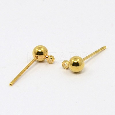 Brass Ball Post Ear Studs EC253-NFG-1