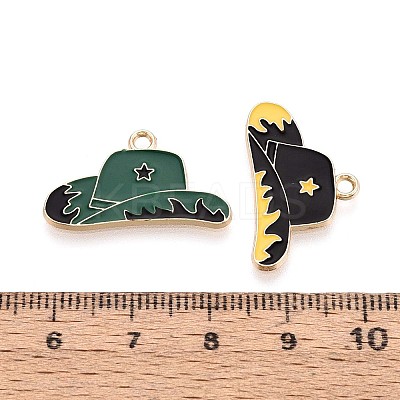 Rack Plating Alloy Enamel Pendants PALLOY-T091-18M-G-1