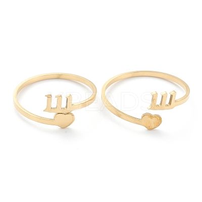 Ion Plating(IP) 201 Stainless Steel Cuff Rings RJEW-M136-01I-G-1