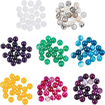160Pcs 8 Style Natural Mixed Agate Beads G-NB0002-94-1