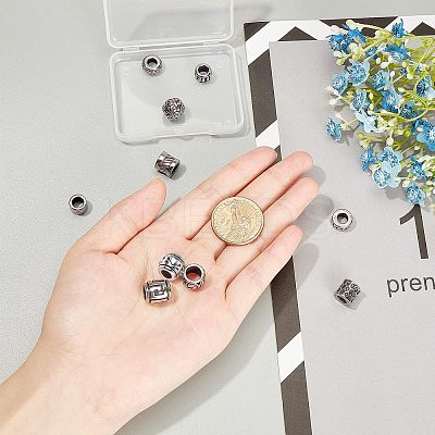 10 Style 304 Stainless Steel European Beads STAS-NB0001-09AS-1