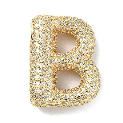 Rack Plating Brass Micro Pave Cubic Zirconia Pendants KK-Q790-01B-G-1