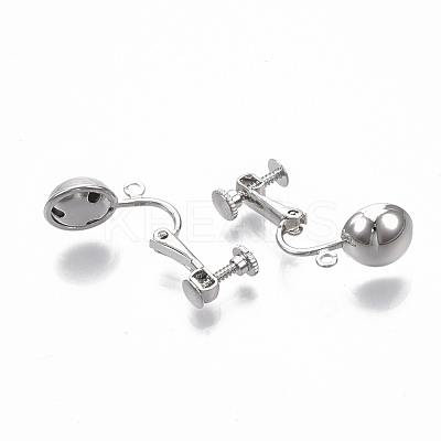 Brass Screw On Clip Earring Converter X-KK-T051-43P-NF-1