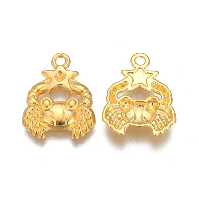 Golden Plated Alloy Pendant Rhinestone Settings PALLOY-WH0067-15G-04-1