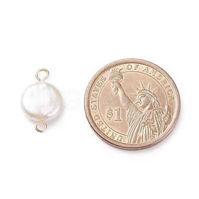 Natural Baroque Pearl Keshi Pearl Connector Charms PALLOY-JF01495-02-1