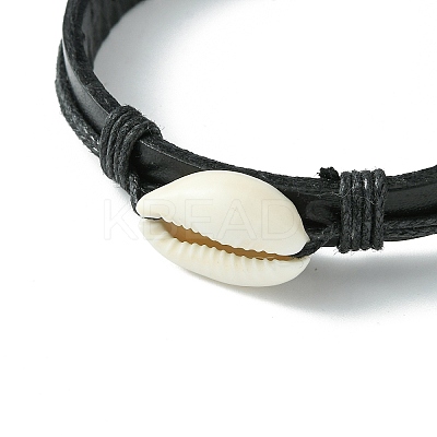 Adjustable Cowhide Leather Cord Braided Bracelets BJEW-JB04438-02-1