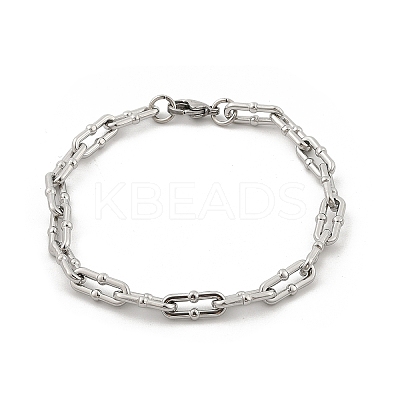 304 Stainless Steel Paperclip Chain Bracelets for Women Men BJEW-F488-58P-1