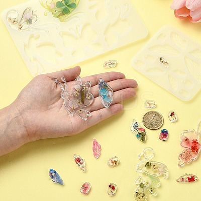 DIY Butterfly Charm Pendant Silicone Molds for DIY Earring Making DIY-YW0009-43-1