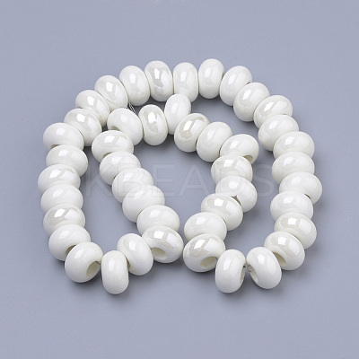 Glazed Porcelain Rondelle Beads PORC-Q219-13x9-F26-1