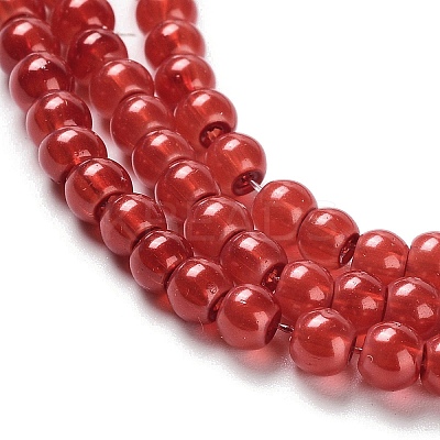 Baking Paint Pearlized Glass Pearl Round Bead Strands HY-XCP0001-13A-1