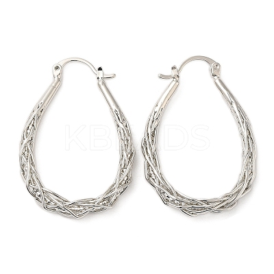 Brass Hoop Earrings EJEW-A102-03P-1