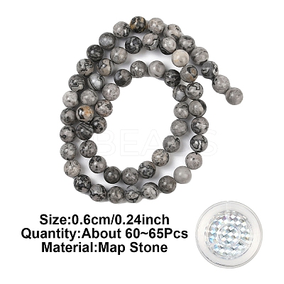 DIY Natuarl Map Stone Bead Beacelet/Necklaces Making Kits DIY-YW0012-88C-1