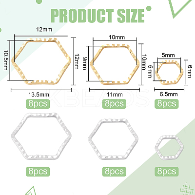 48Pcs 6 Style Brass Linking Rings KK-BC0009-42-1