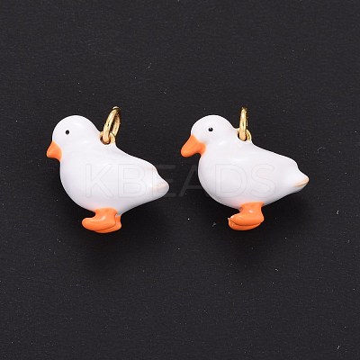 Rack Plating Brass Enamel Charms KK-I689-22G-1