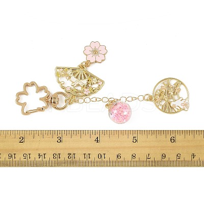 4Pcs 4 Styles Alloy Enamel Pendant Keychains HJEW-FS00052-1