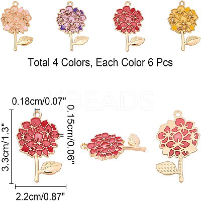 24Pcs 4 Color Transparent Epoxy Resin Pendants ENAM-NB0001-59-1