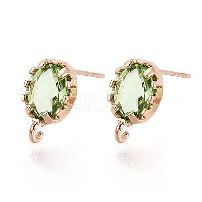 Brass Stud Earring Findings KK-S365-004E-1