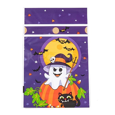 50Pcs Rectangle Halloween Candy Plastic Bags ABAG-U001-01D-1